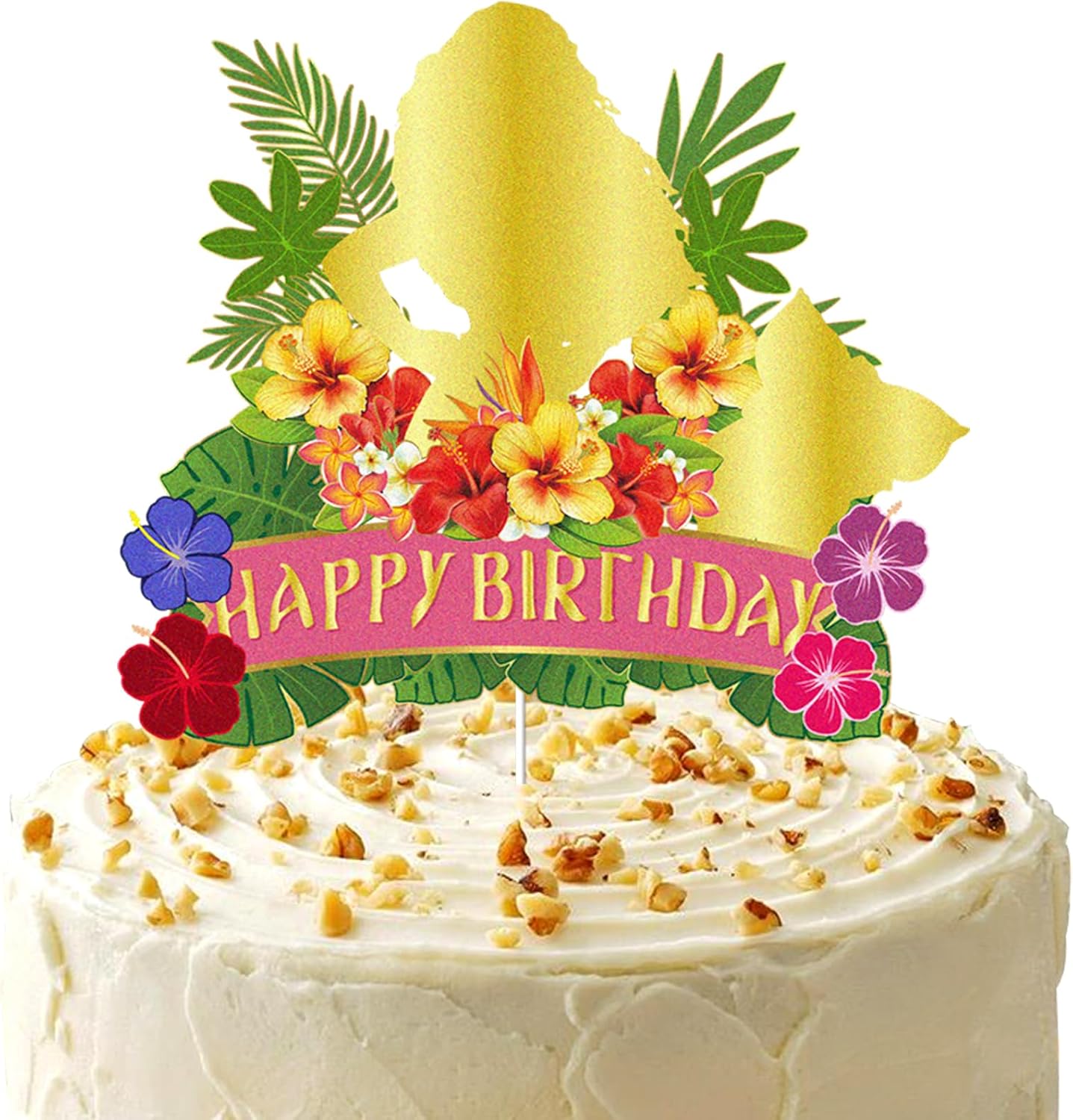 Pink Beach Cake Toppers - 8 Piece Summer Party Decorations For Pool & Beach Themed Cakes