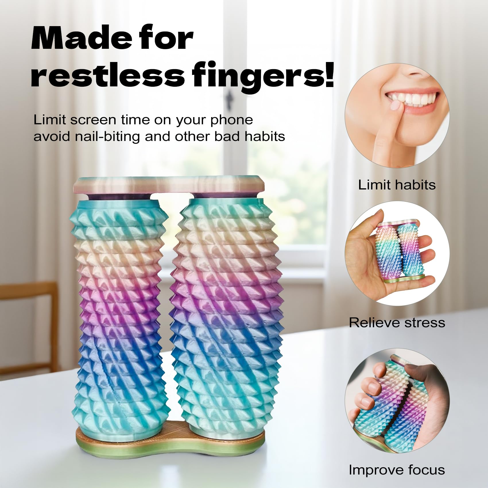 Handheld Fidget Toy with Tactile Spikes for Adults, Help Relieve Stress, Anxiety, Tension, Promotes Focus, Promotes Focus and Portable Design (): Muti