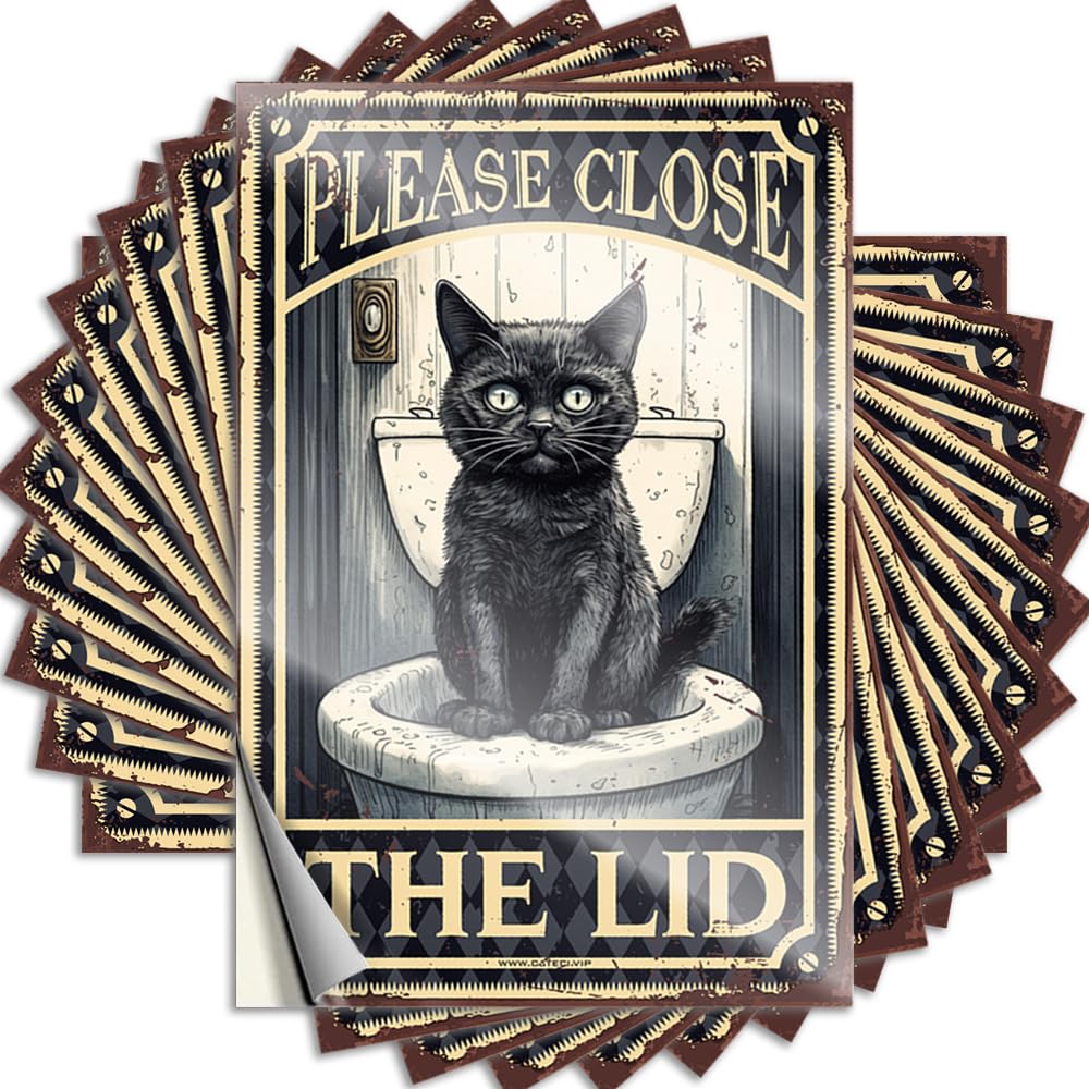 Stude Colour Tool Box Stickers Black Cat Please Close The Lid Stickers Big Bandaid Sticker For Car Car Sticker Pack(8X12cm)