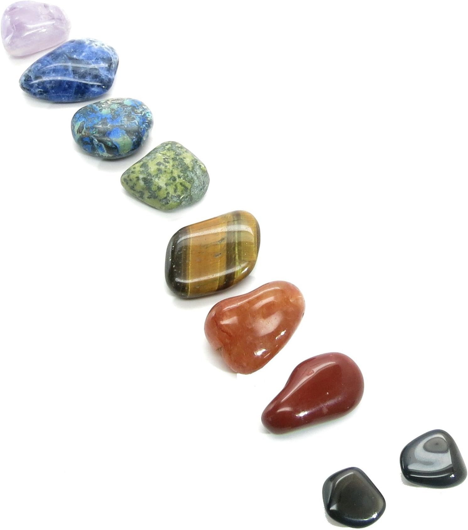 Chakra Set 39 Pack of 9 Stones Chrysocolla Sodalite Crystal Healing Layout (Gift Box)
