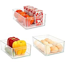 HanYun Fridge Organiser Set, Stackable Kitchen Organiser, Fridge Organiser, Storage Box, Organiser, Transparent Container for Kitchen, Drawer, Freezer, Bathroom 3