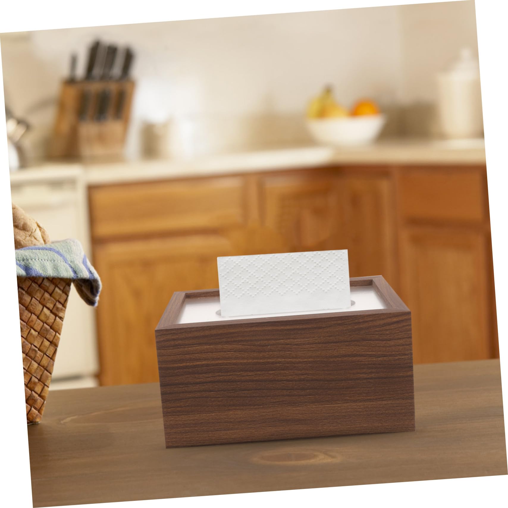 Rechteckige Taschentuchbox, Vintage für Büro und Zuhause