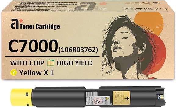 C7000 Toner Cartridges Replacement for Xerox C7000 106R03761 106R03764 106R03763 106R03762 Toner Cartridge Compatible for Xerox VersaLink C7000 C7000DN C7000N Printers, 1 Yellow