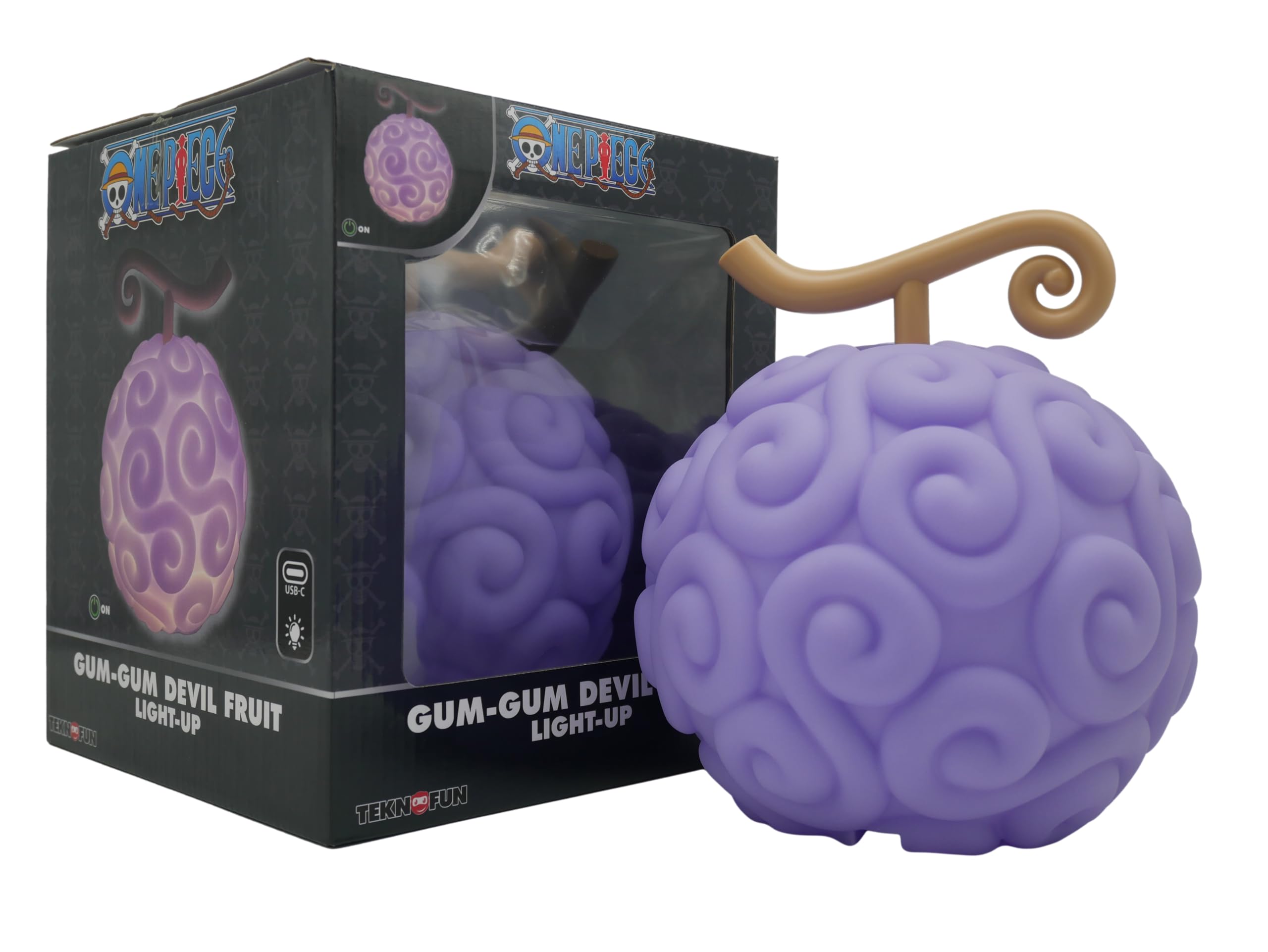 One Piece-Figurine Lumineuse Fruit Gum GUM-20 cm-USB-C, Violet-Marron