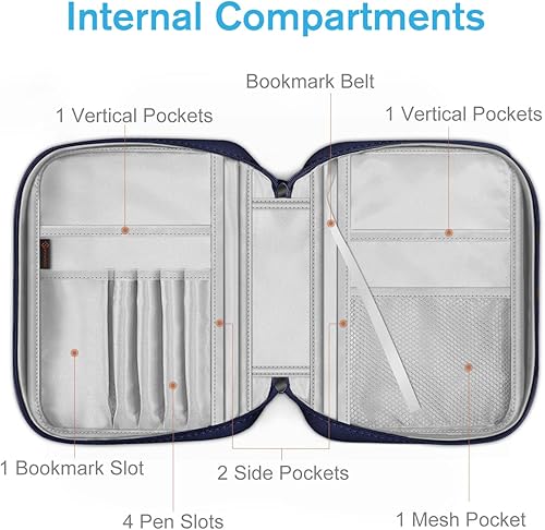 Miniatura 32 de FINPAC Funda para la Biblia, funda de transporte para libros, bolsa protectora para la Biblia con asa y bolsillo con cremallera, regalo para madre