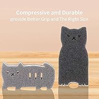 Vista 3 de Esponjas de cocina reutilizables, esponja de plato con forma de gato para lavar platos, esponjas antiarañazos para lavar platos, esponja