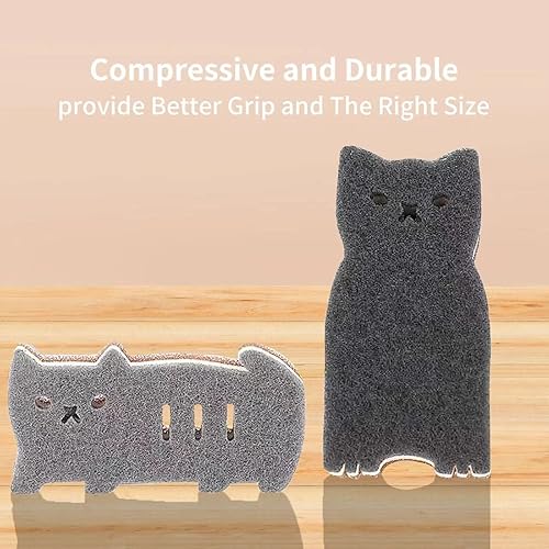 Miniatura 7 de Juego de esponjas de acero inoxidable con 2 asas, depurador de limpieza de metal, bolas reutilizables resistentes para limpieza de cocina, baño,