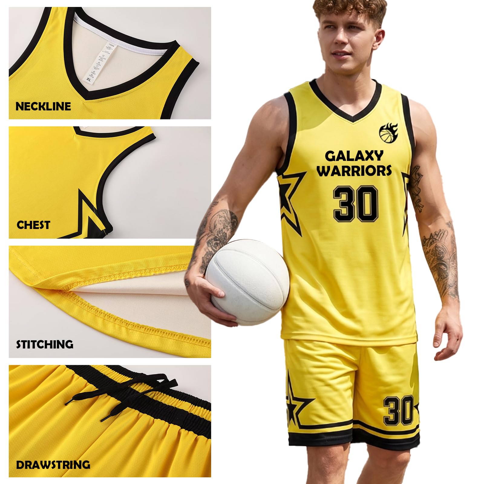 Générique Maillot de Basket Personnalisé,Tenue Basket Personnalisable Enfant Four Nom,Numéro et Logo,Ensemble Short Homme