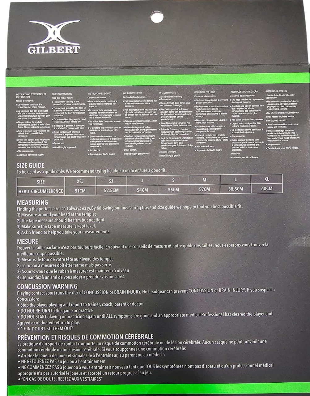 Casco Rugby Gilbert XP 250 Nero (Headguard), Protezione Testa