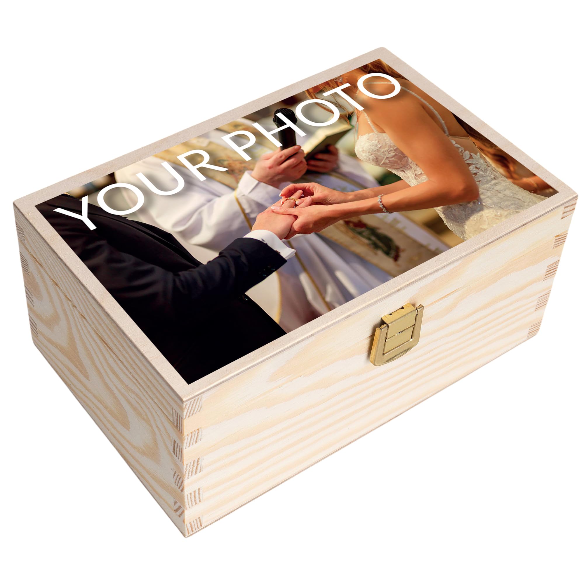Creative Deco Personalised Any Photo Gifts for Women, Men, Girls or Boys | Unique Custom Gift Box for Him/Her | Customised Wooden Storage Box | Perfect as a Keepsake or Decoration