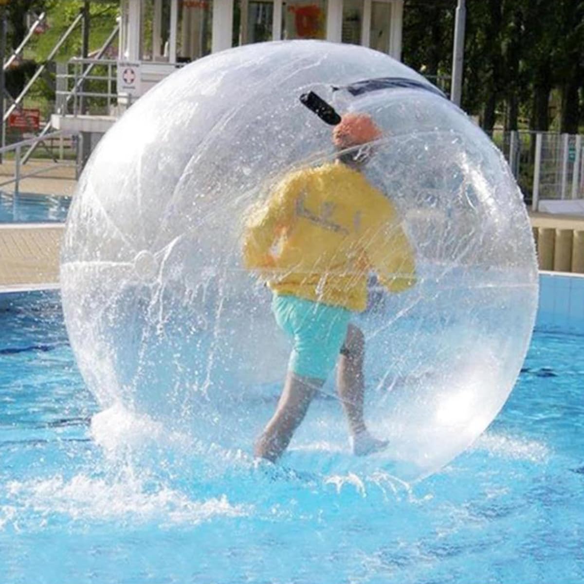 Palla da passeggio sull'acqua gonfiabile da 1,5 m/2 m/2,5 m, attrezzatura per l'intrattenimento con cerniera e pompa elettrica per piscina/lago/spiaggia,2.5m