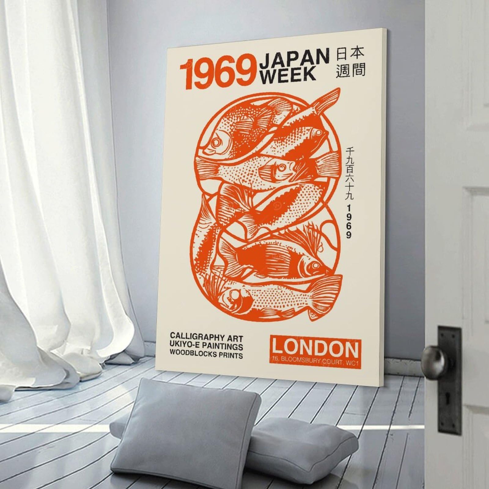 Junmoney Japan Week Exhibition Art Canvas Wall Picture, 24x36inch(60x90cm), for Bedroom Walls, Guest Spaces Or Lounges, Stylish Decor for A Restful Room Update