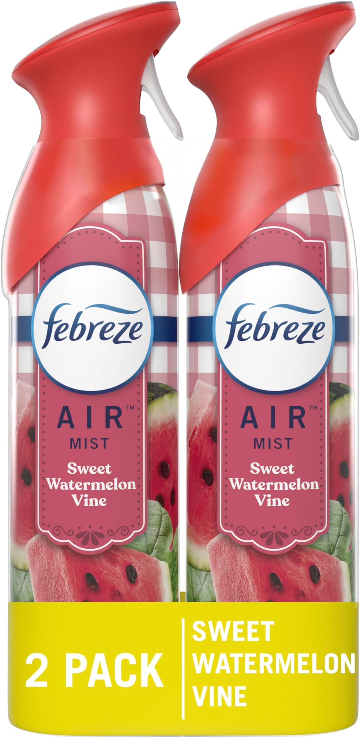 Air Mist Air Freshener Spray, Odor-Fighting Room Spray, Air Fresheners for Home and Bathroom and Kitchen, Aerosol Can, Sweet Watermelon Vine Scent, 8.8oz (Pack of 2)