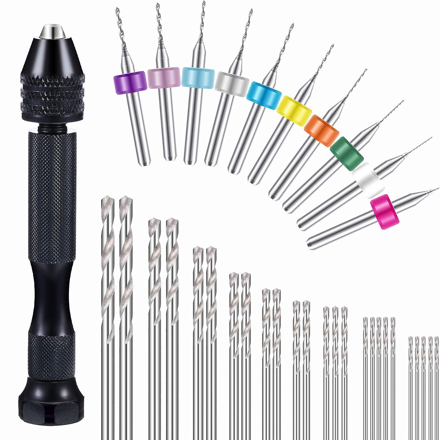 Supvox® 36 Pieces Hand Drill Bits Set for Jewelry Making, Include 1 Pin Vise Hand Drill, 10 Mini Micro Drill and 25 Twist Drills for Resin Casting Molds Diamond Tipped Bead Plastic Keychain Pendant (B09MZ6NT39) Amazon Price History, Amazon Price Tracker