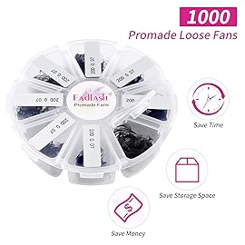 Premade Fans Eyelash Extensions 20D 1000 Promades Eyelash Volume Lash Extensions Pointed Base Loose Fans Premade Lash Extensions Fans Handmade Pre Made Volume Lashes Mix (20D-0.07C, 9-16mm)