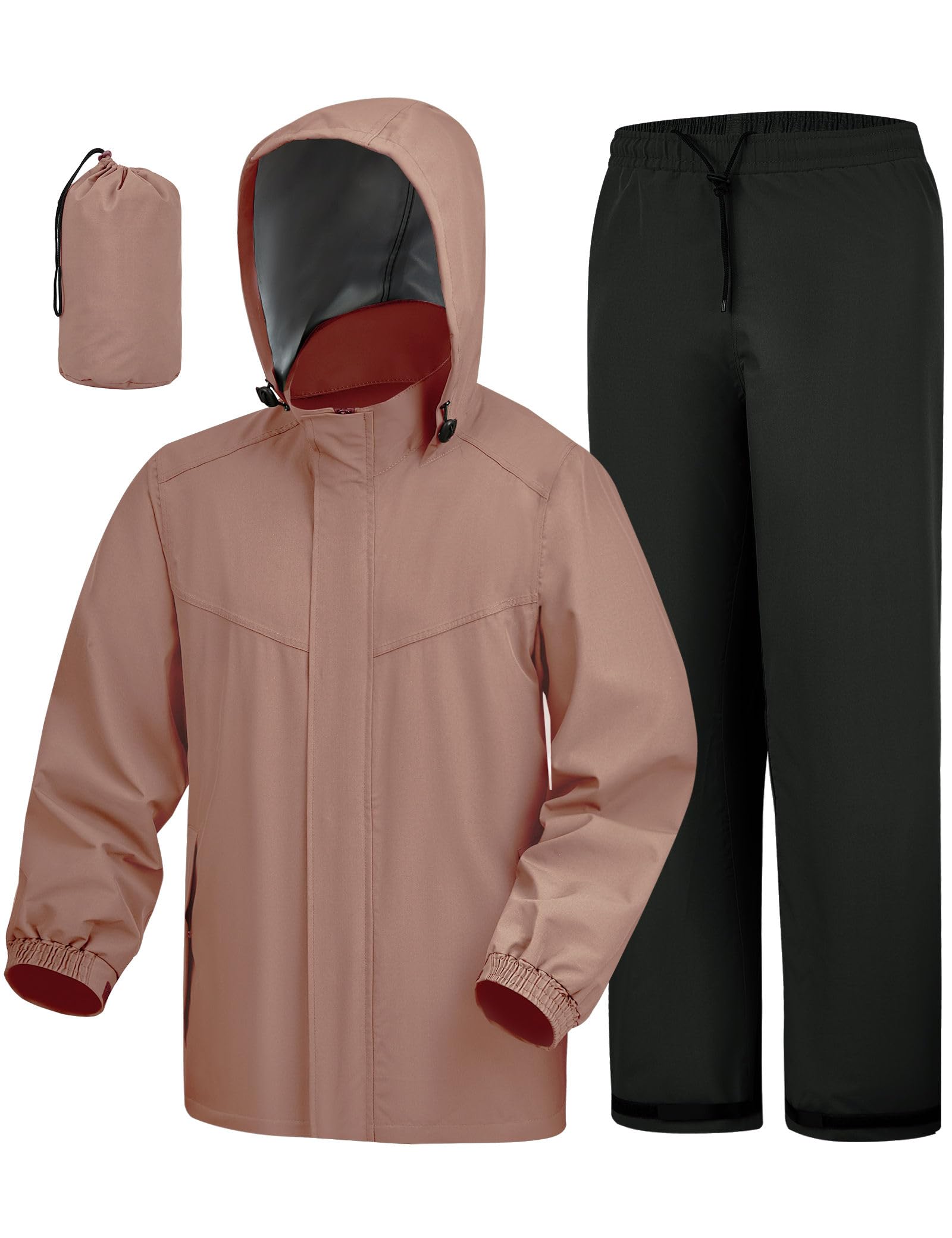 iCreek Waterproof 2 Piece Rain Suit for Men Women Packable Rain Gear Set