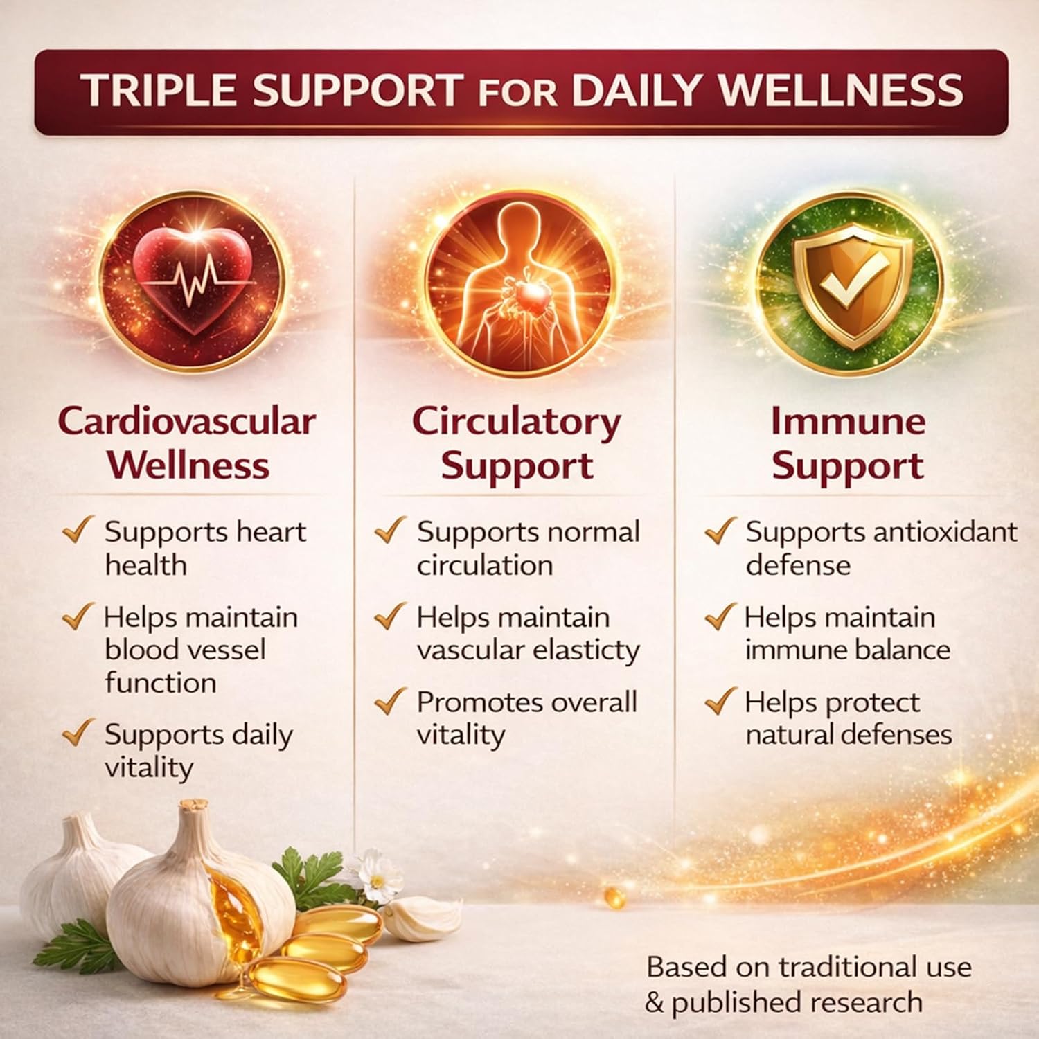 VelestOff Red Primus Aged Garlic, Odorless Garlic Supplement, 300 Softgels, Plant-Based Formula for Daily Wellness Support（1）