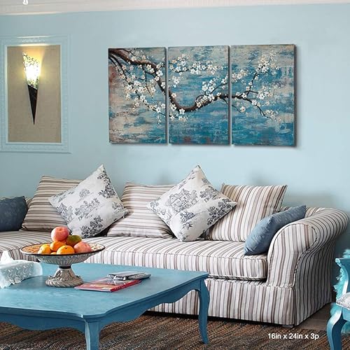 Vista 25 de AMATOP Arte para pared, flor enmarcada pintada a mano, pintura al óleo sobre lienzo, galería, obra de arte floral moderna, envuelta