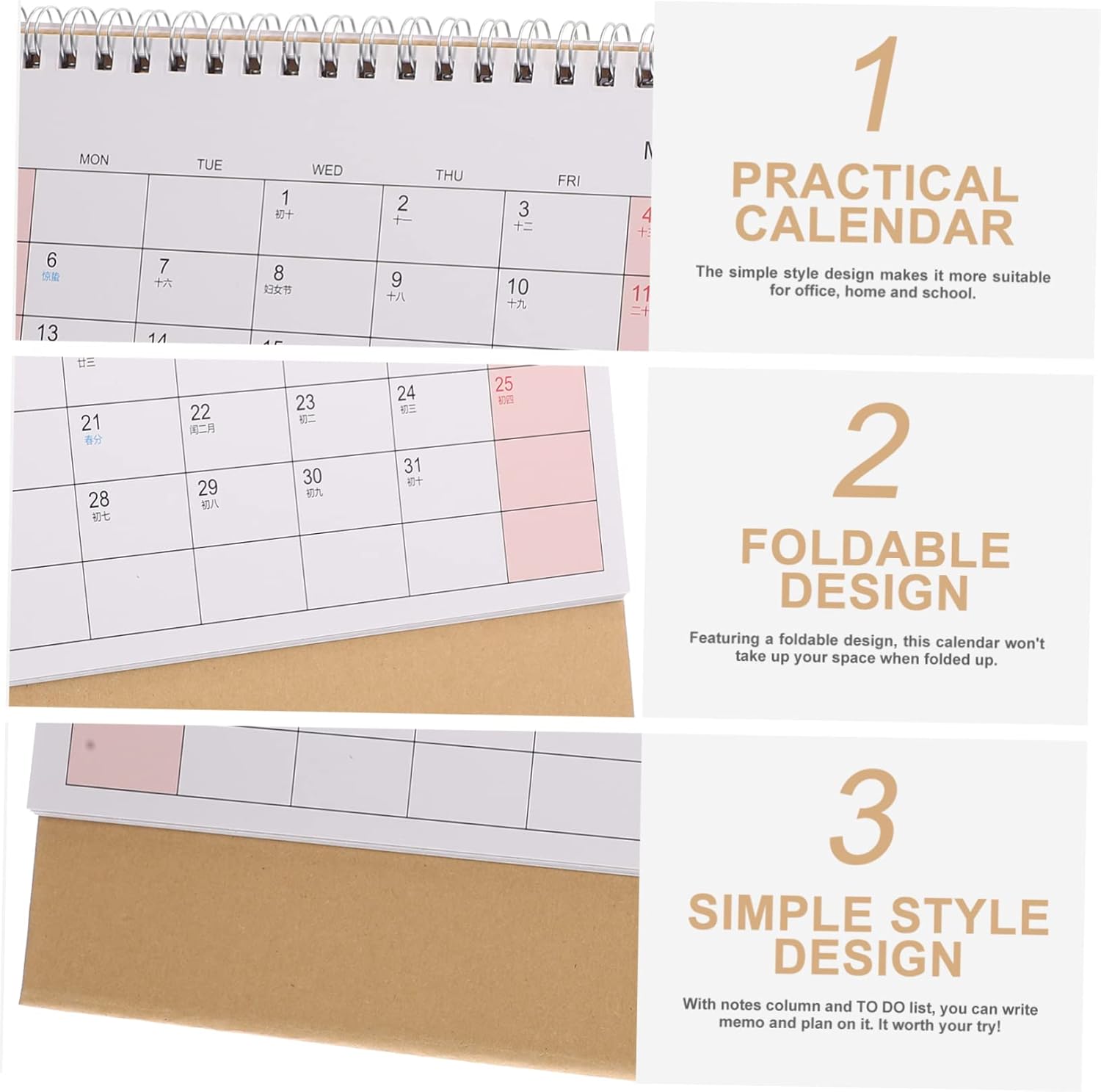 TEHAUX 2023 Mini Desk Calendar Notepads for Work Office Desk Calendar Calendarios De Adviento