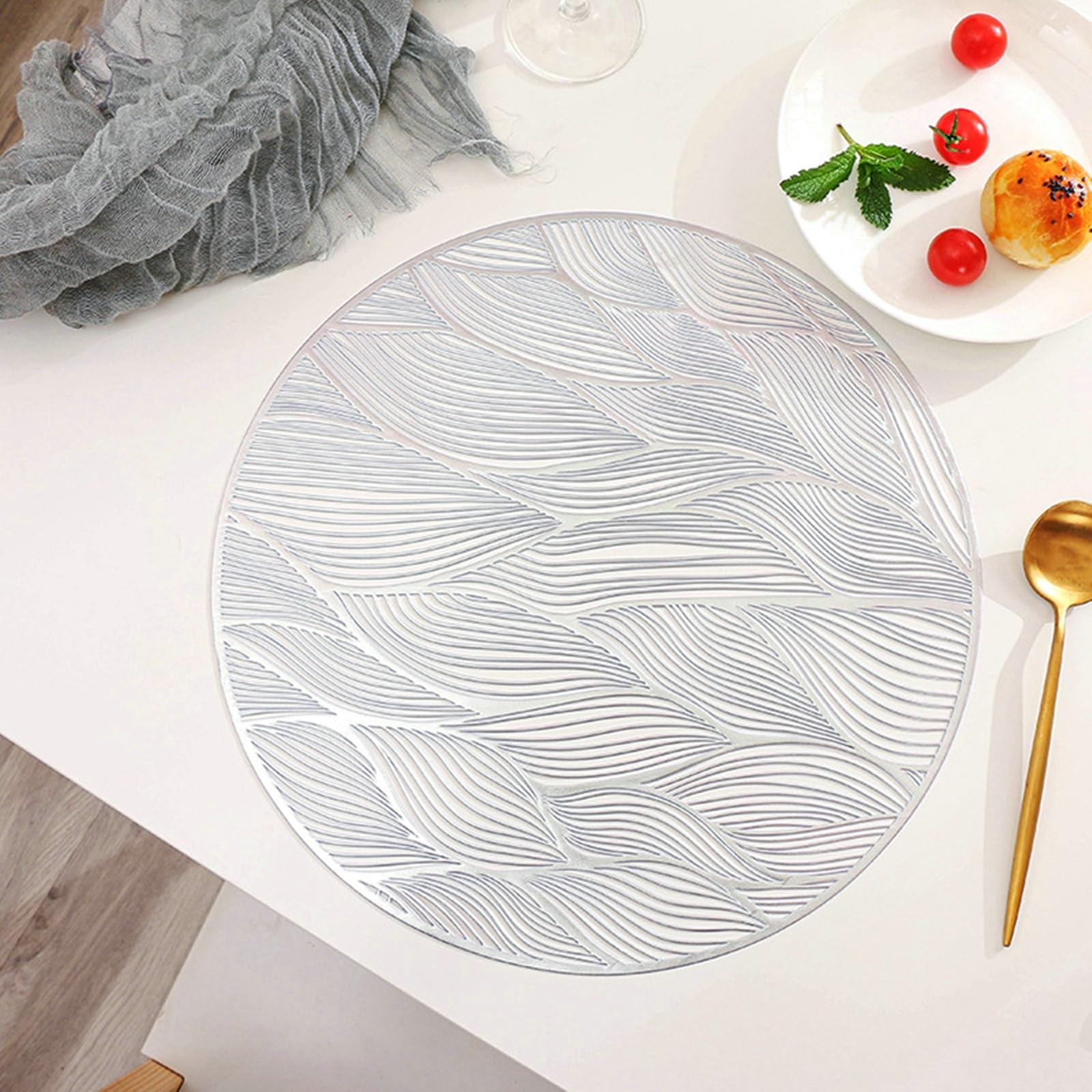 Set de table imperméable Beydodo en PVC lavable lot de 6 napperons de 38 cm pour salle à manger
