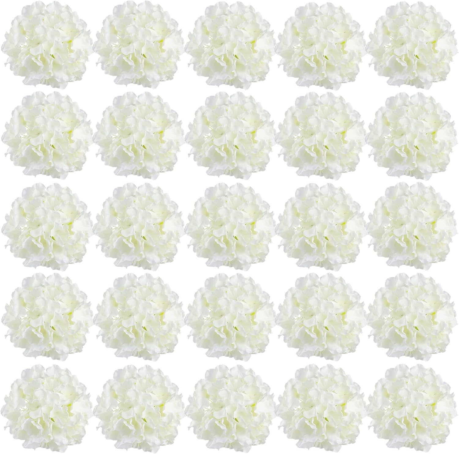 FagusHome 30 Pcs 8 Inch Big Silk Hydrangea Heads Artificial Flowers Heads with Stems Fake Hydrangea Flowers for Décor