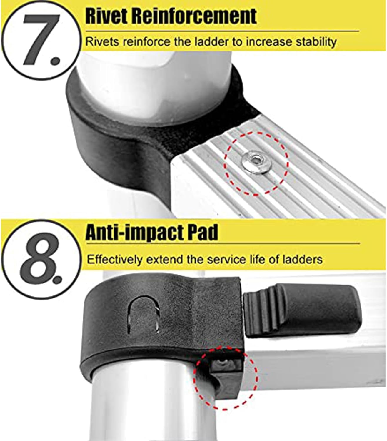 Folding Telescoping Ladder, Aluminum Extendable Ladder Retractable Telescopic Extension Ladder for Indoor Or Outdoor, Lightweigh Collapsible Ladders, Duty330lbs