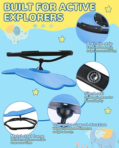 Miniatura 6 de Silla giratoria de 21 pulgadas de largo x 19 pulgadas de ancho para niños autistas, juguetes sensoriales para niños con autismo, sentarse y girar,