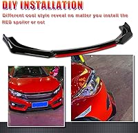 Vista 5 de Xotic Tech alerón de protección para parachoques delantero, negro con rojo, kit con barra de acoplamiento ajustable de 8-11 pulgadas