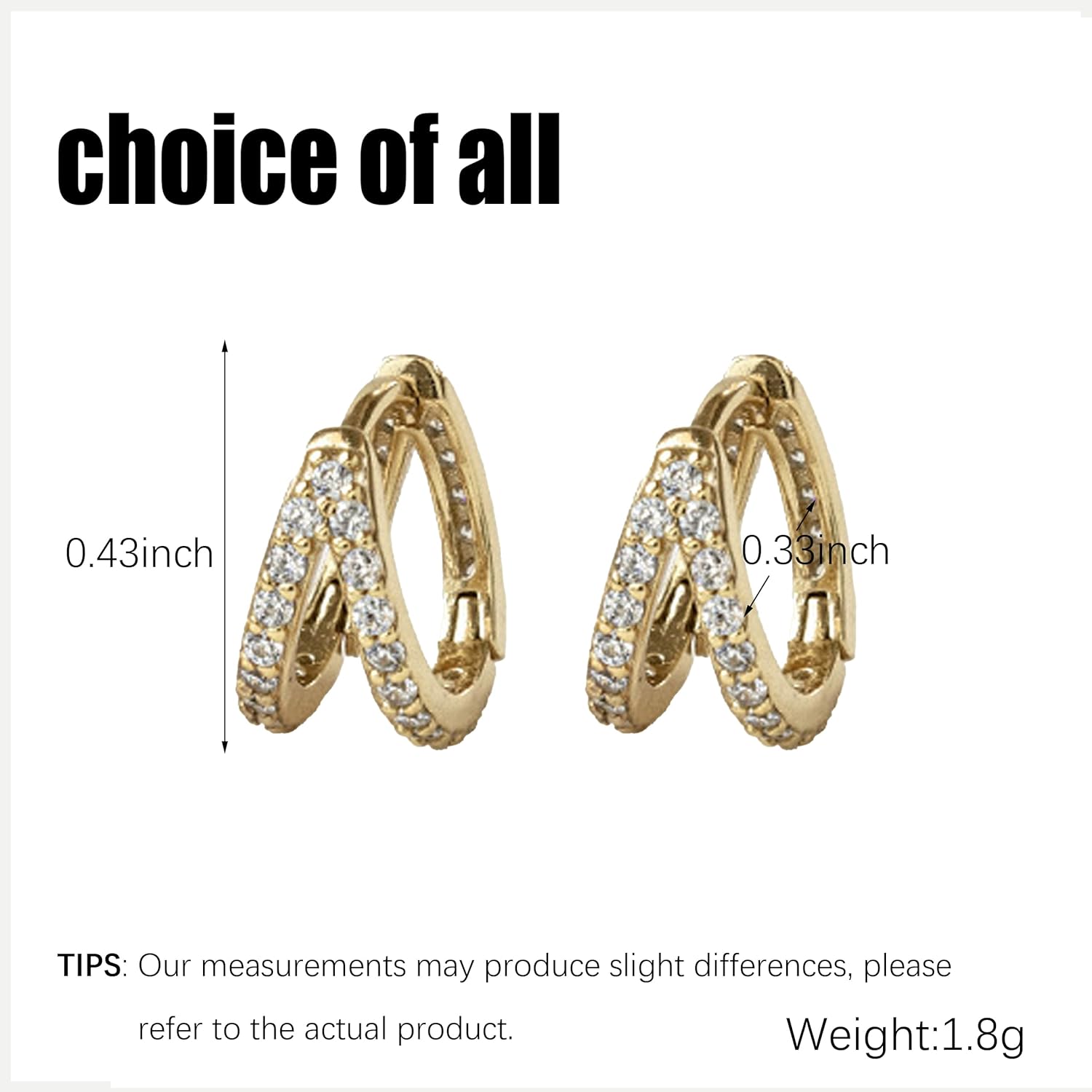 Small Hoop Earrings for Women Double Hoop Earrings Gold Huggie Hoop Earrings Thin Mini Hoop Earrings Silver Trendy Christmas Jewelry Gifts Stocking Stuffers - Image 6