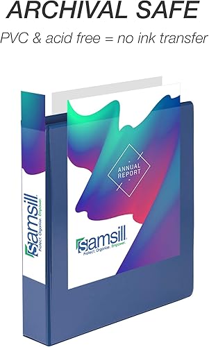 Vista 262 de Samsill (MP128587) - Carpeta de 3 anillos redondos de 3 pulgadas, fabricada en los EE. UU., con cubierta transparente personalizable para insertos
