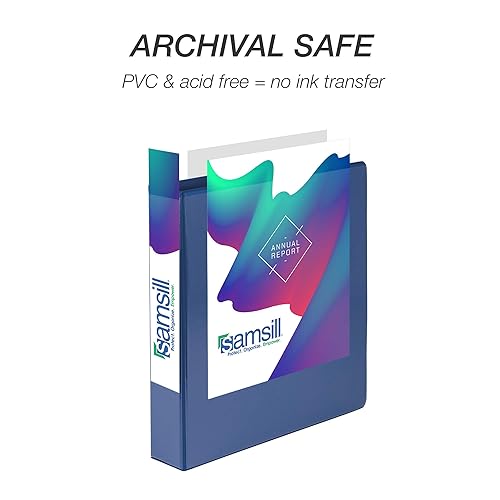 Vista 269 de Samsill (MP128567) - Carpeta de 3 anillos redondos de 2 pulgadas, fabricada en los EE. UU., con cubierta transparente personalizable para insertos