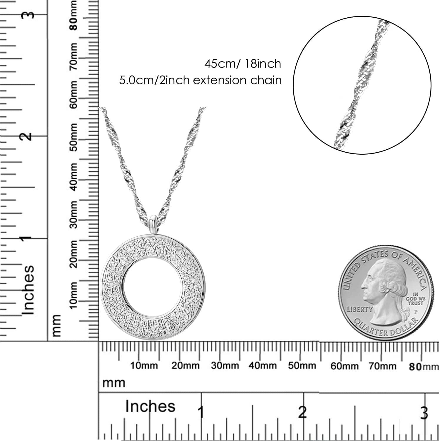 Qitian Islamic Jewelry Gifts for Women Muslim Pendant Gold Allah Arabic Necklaces Ayatul Kursi Necklace - Image 5