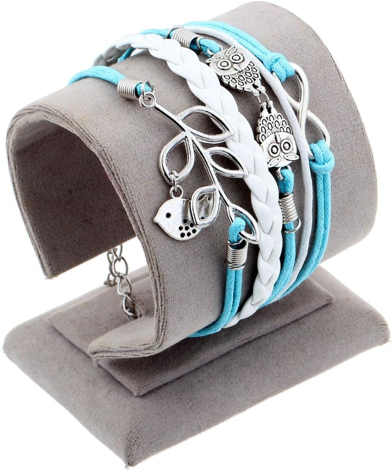 Anchor Rudder Leather Bird Owl Sign "8" Handmade Bracelets