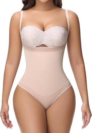SHAPSHE Tummy Control Thong Shapewear For Women High Waisted Body Shaper Panties Slimming Girdle Compression Underwear