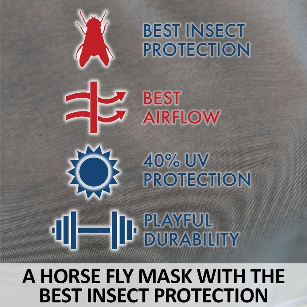 Schneiders Mosquito Mesh II Fly Horse Masks | Insect Protection & UV Shield | Breathable 350D Mesh | Contoured Fit | Safety Reflective Trim