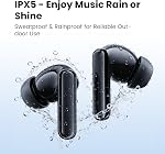 HAYLOU Flowbuds N55 Ecouteurs sans fil, Bluetooth, annulation du bruit hybride 6.0 avec 6 HD Des micros, LDAC Audio Hi-Res 40H L'heure du jeu, IPX5 Imperméable, détection dans l'oreille, personnalisable EQ Voie APP