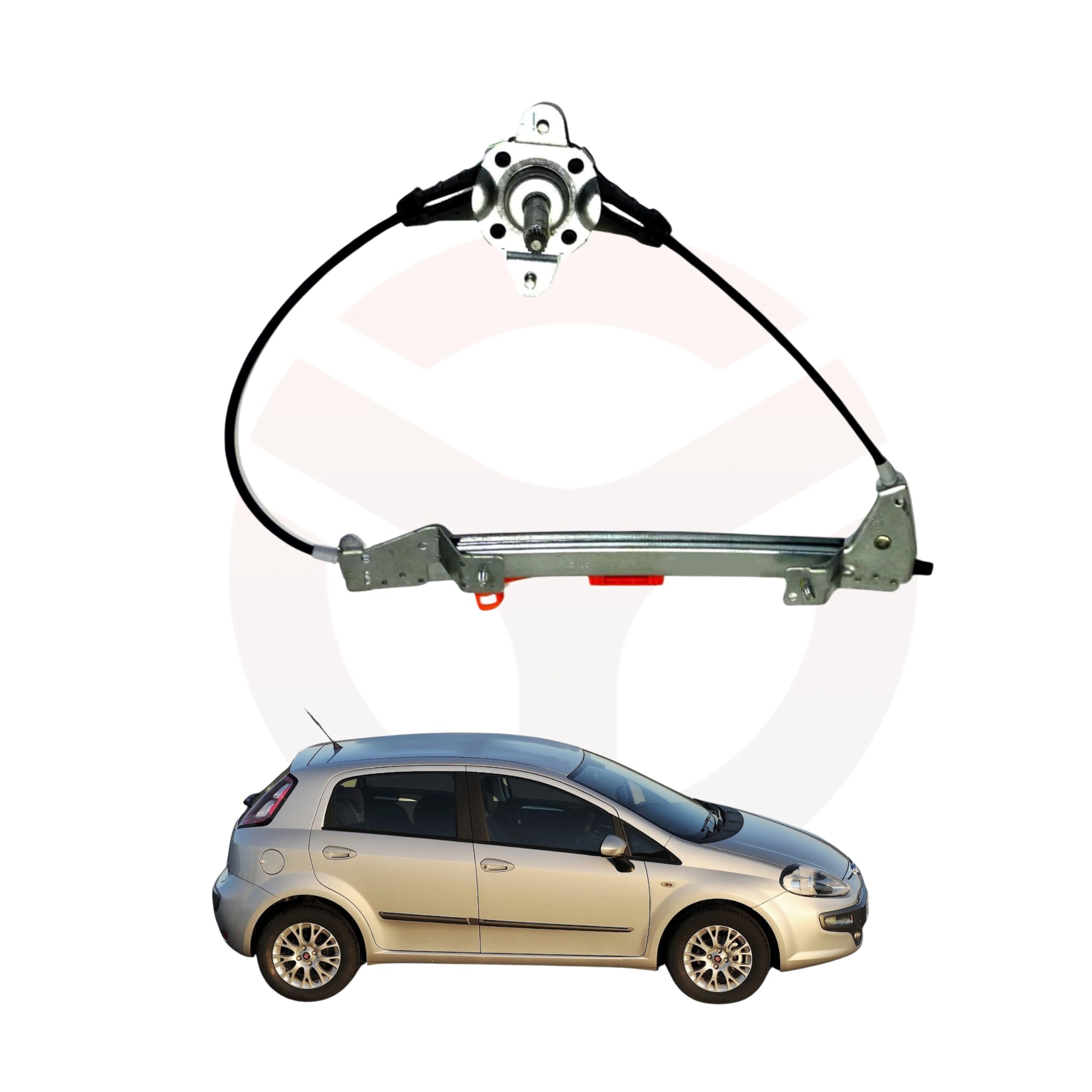 Alzavetro Alzacristalli Manuale Compatibile con Fiat Punto - Grande Punto - Punto EVO dal 2005 in poi (Destro)