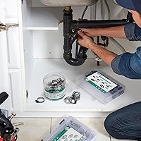 Vista 8 de Juego de 24 abrazaderas de manguera de acero inoxidable ajustables de 1/2"– 3/4" (13-19mm) con engranaje sinfín, abrazaderas de manguera de metal