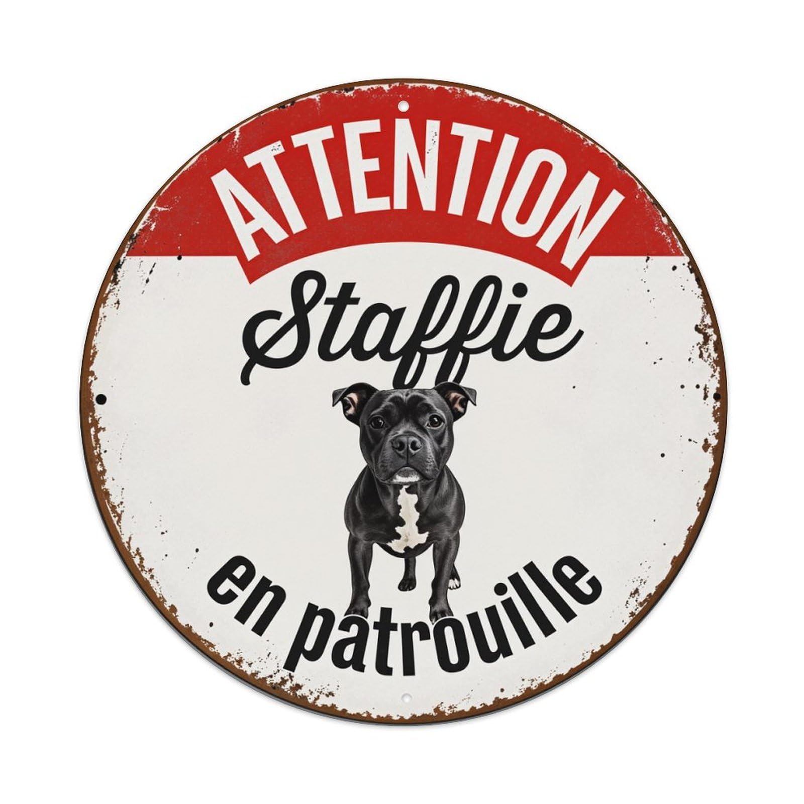 Attention Staff on Patrol Metal Tin Sign Vintage Garden Bedroom Cafe Bar Man Cave Home Wall Decor Metal Poster 8x8 inches