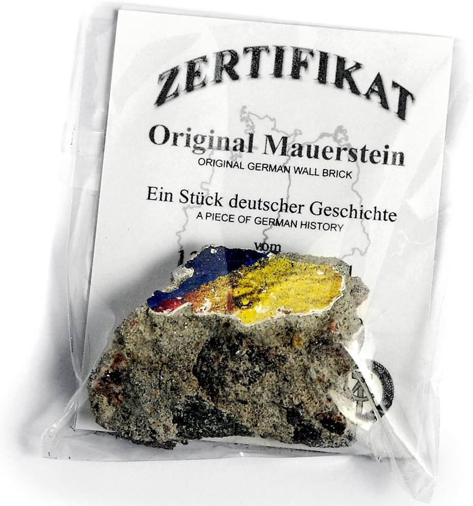 Real Piece of the BERLIN WALL with Certificate of Authenticity - Authentic Historic German Artifact Souvenir from Europe