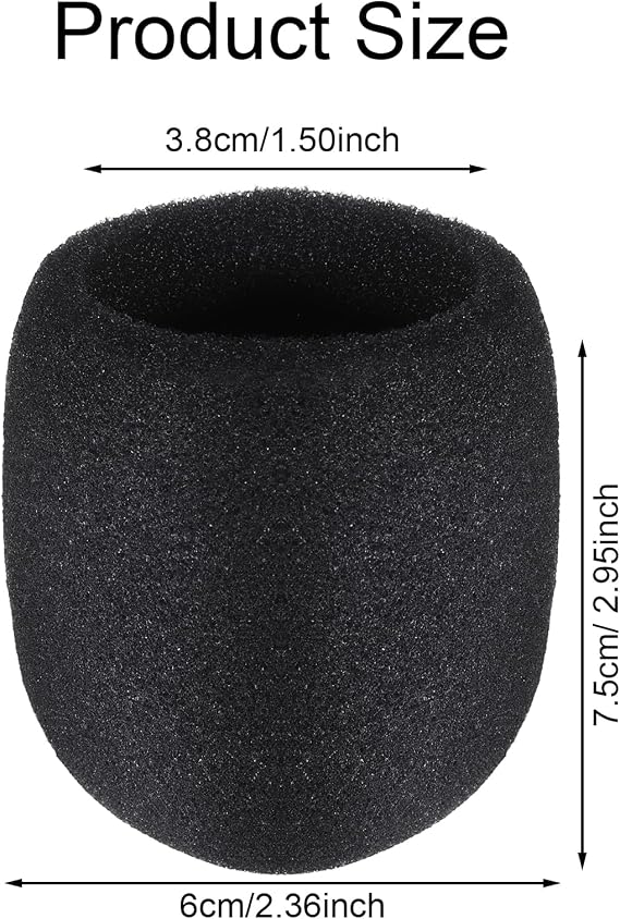 Foam Mic Covers, 8 Pack Black Windscreens & Pop Filters
