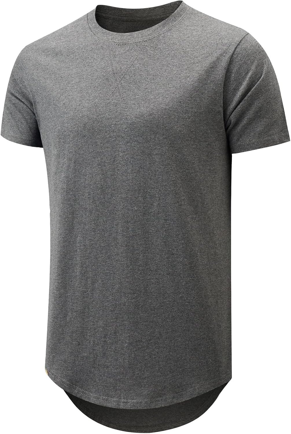 Mens Hipster Hip Hop Longline T Shirts Fashion Lightweight Crewneck Cotton T-Shirt Short Sleeve Premium Tee Shirts Tops - Image 3
