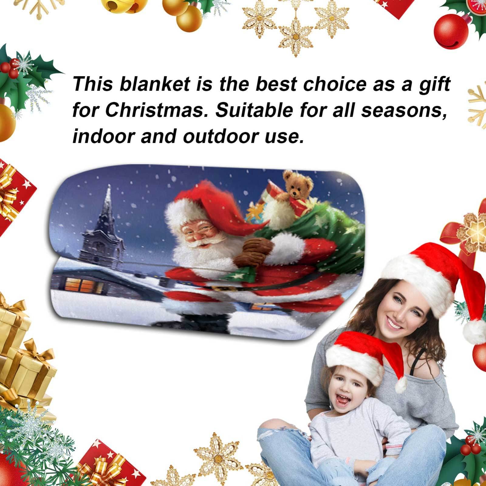 RDJSHOP Manta Navidad Feliz Navidad, Manta Navideña de Franela Santa Manta Mullida Ultra Suave y Acogedora para la Decoración del Hogar, Vacaciones de Invierno,Style8-150x200cm