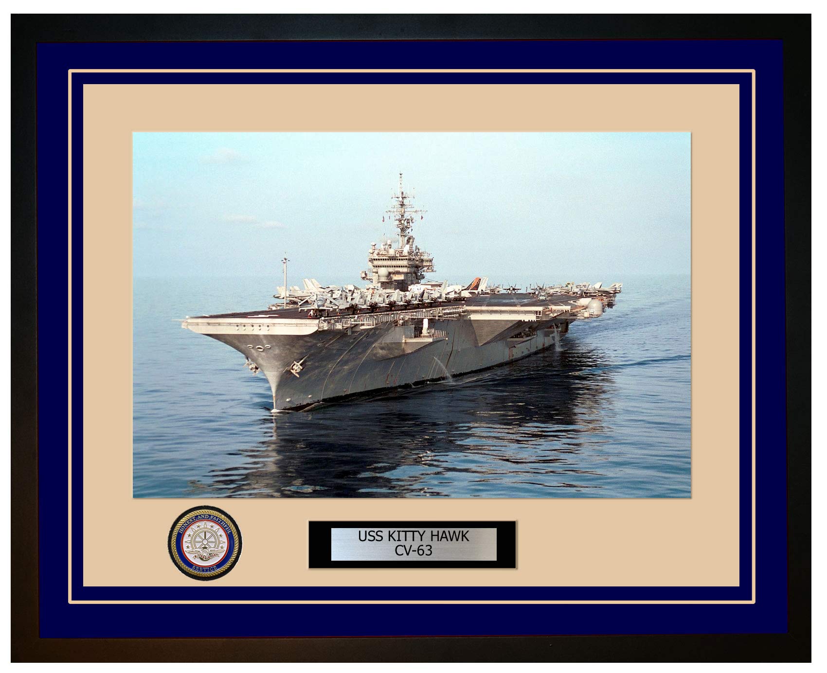 Amazon.com: USS Kitty Hawk CV-63 Framed Navy Ship Photo