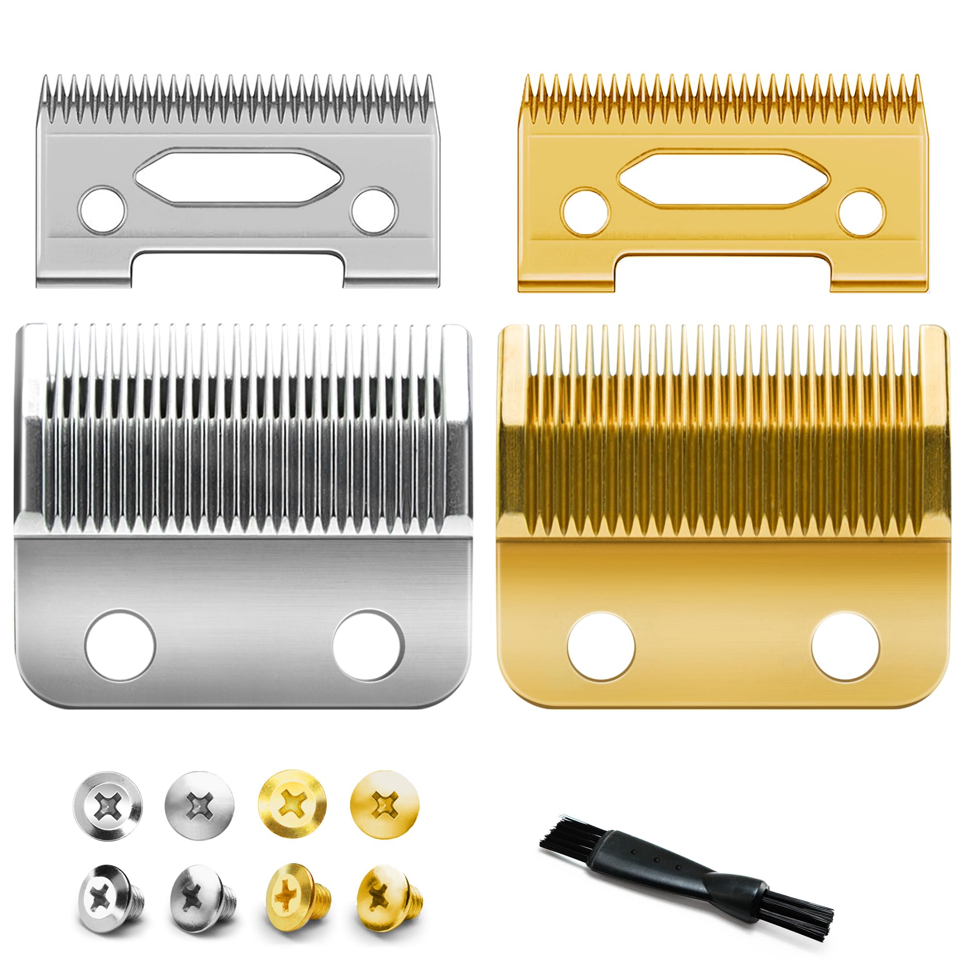 Fit for Wahl Clippers Replacement Blade, Professional Precision 2 Hole Adjustable Hair Trimmer Parts Gold Silver Blades Compatible with Wahl 5 Star