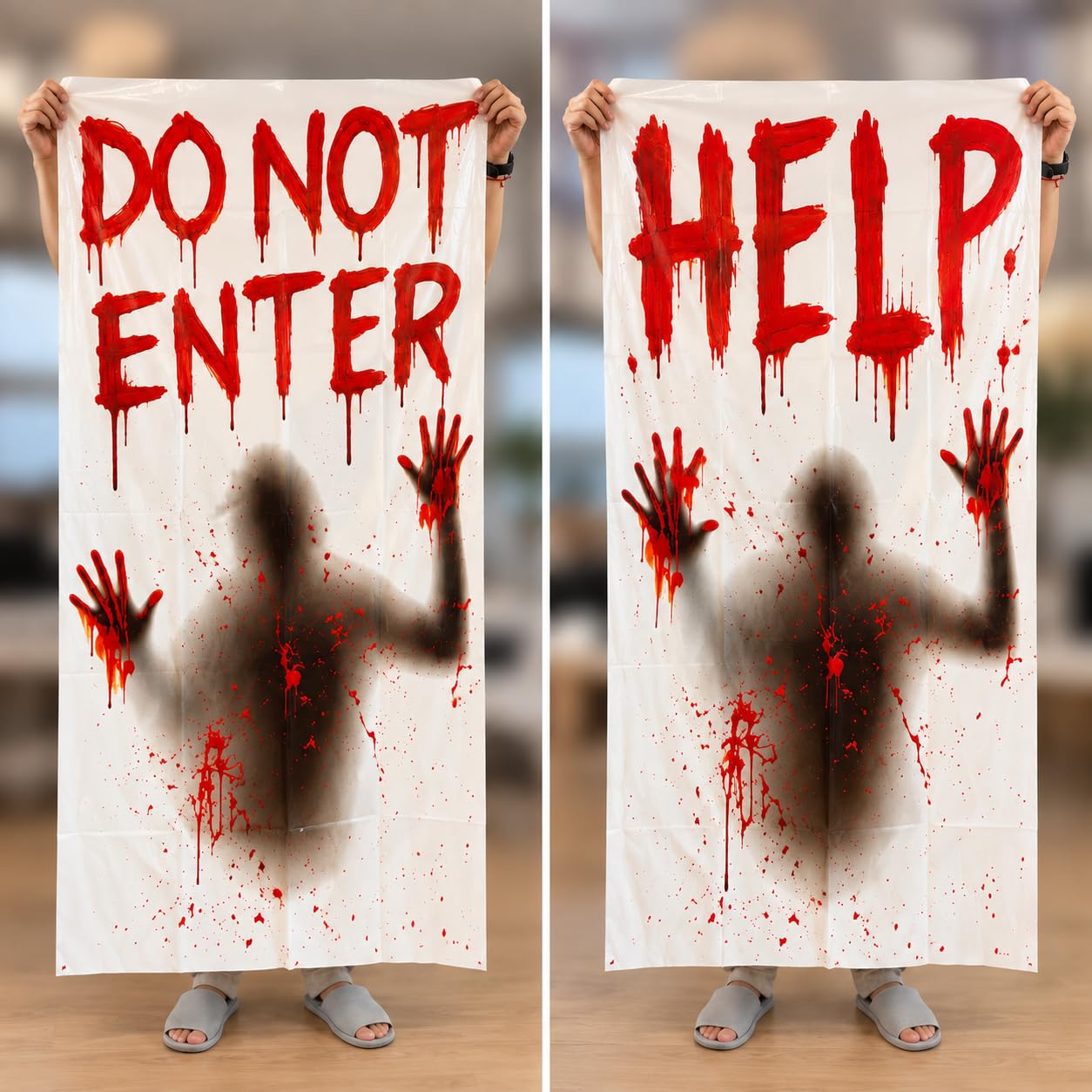Giant Bloody Halloween Window Clings - Spooky Decor -5