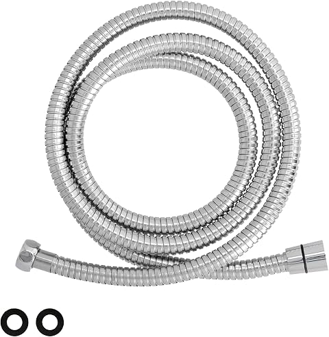 ORYX Flexo/Manguera Ducha Extensible Acero Inoxidable 1,7 a 2 Metros Accesorios de Latón. Flexible, Resistente a Torceduras,