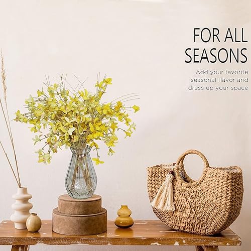 Miniatura 3 de BINFEN Ramos de flores silvestres de seda artificial para primavera y verano, de 16 pulgadas, para manualidades o jarrones, decoración rústica de