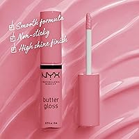 Vista 2 de NYX MAQUILLAJE PROFESIONAL Brillo de mantequilla, brillo labial no pegajoso - pastel comida de ángel (malva verdadera)