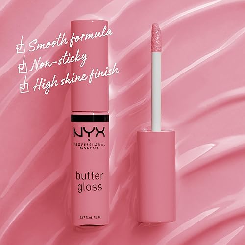 Miniatura 121 de NYX PROFESSIONAL MAKEUP Butter Gloss - Brillo de labios no pegajoso, tono marrón achocolatado (Ginger Snap)